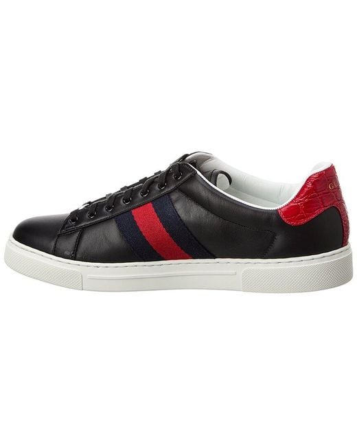 Gucci Black Ace Leather Sneaker for men
