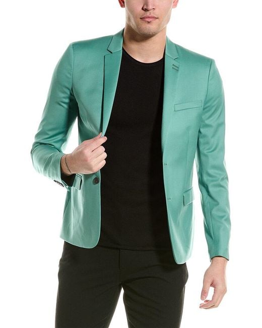 The Kooples Green Wool Suit Jacket for men