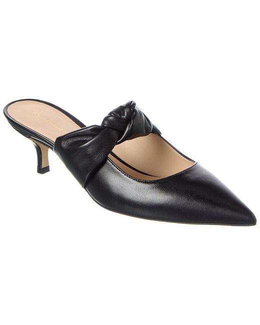 Stuart Weitzman Black Solange Leather Mule