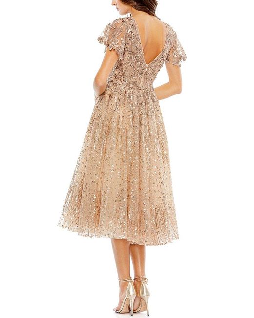 Mac Duggal Natural Embellished Butterfly Fit And Flare Dress