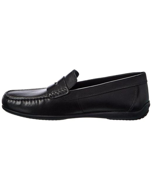 Geox Black Ascanio Leather Loafer for men