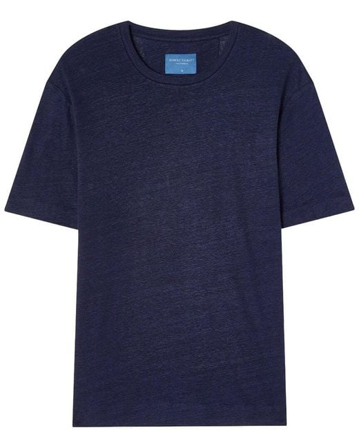 Robert Talbott Blue Davis Linen Jersey T-Shirt for men