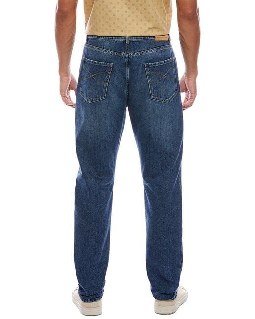 Brunello Cucinelli Blue Straight Medium Wash Jean for men