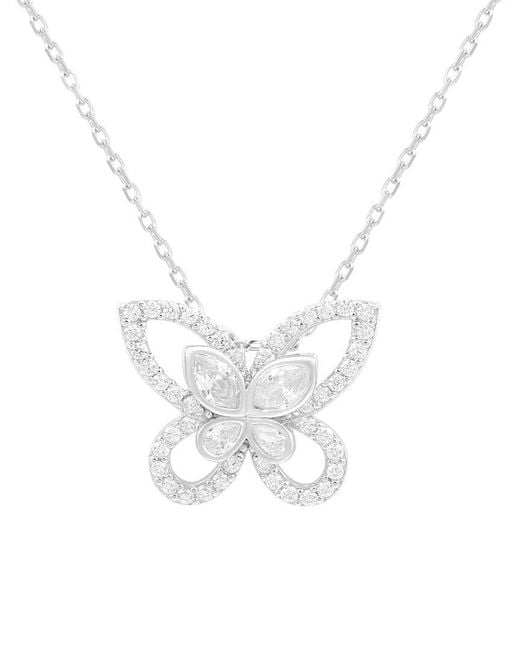 Suzy Levian CZ Jewelry White Suzy Levian Silver Cz Circle Pendant