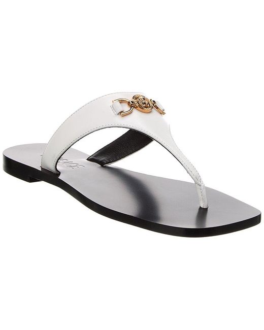Versace White Leather Sandal