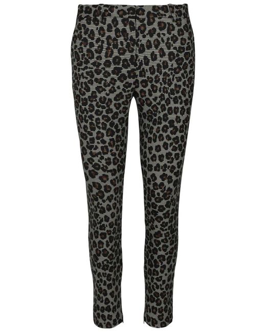 Versace Black Animal Printed Wool-Blend Pant