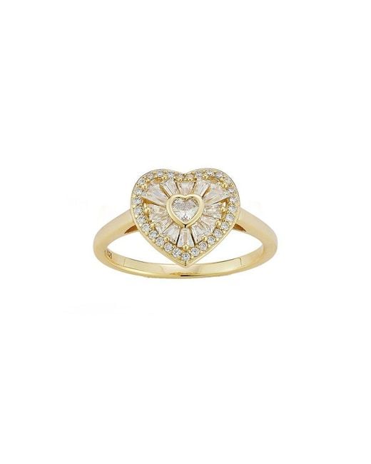 Glaze Jewelry White 14K Over Cz Heart Ring
