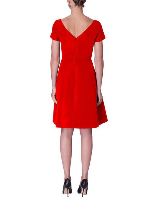 Carolina Herrera Red Silk A-line Dress