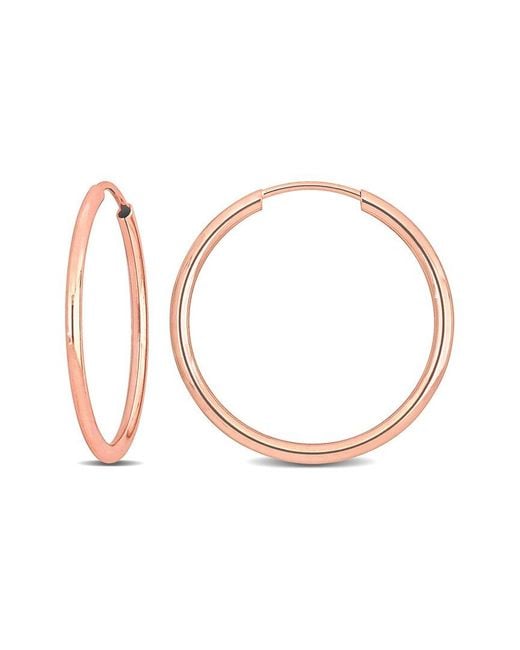 Italian Gold White 14k Italian Rose Gold Hoops