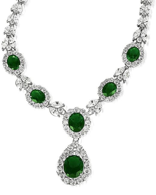 Genevive Jewelry Green Silver Necklace