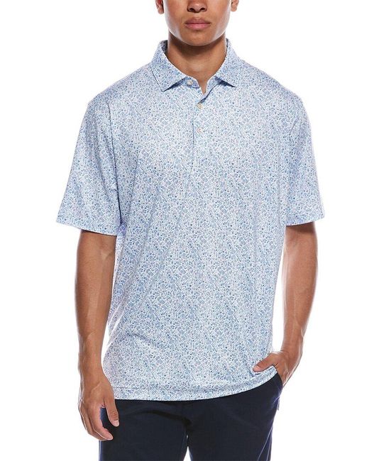 Peter Millar Blue Bar For The Course Performance Jersey Polo Shirt for men