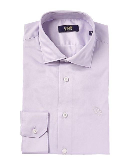 Class Roberto Cavalli Purple Comfort Fit Dress Shirt for men
