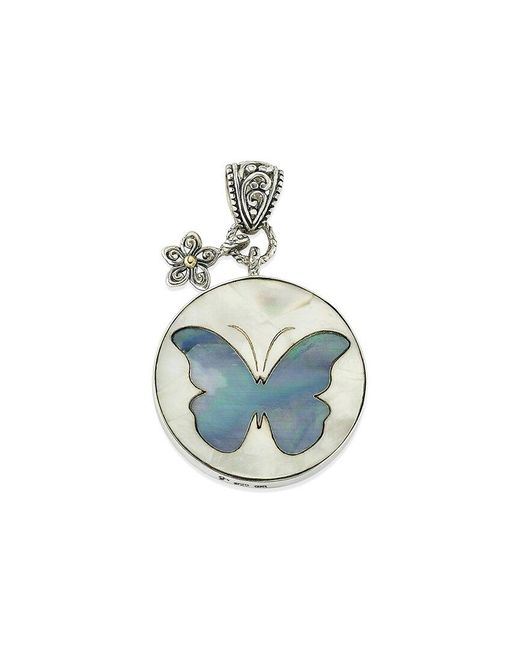 Samuel B. White 18k & Silver Pearl Butterfly Pendant