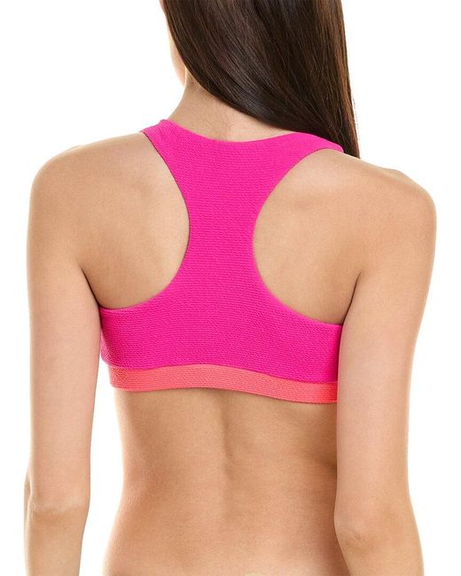 Terez Pink Textured Sport Bikini Top