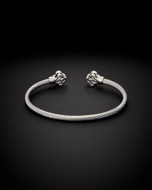 Juvell Black 18k Plated Cz Twisted Mesh Bangle Bracelet