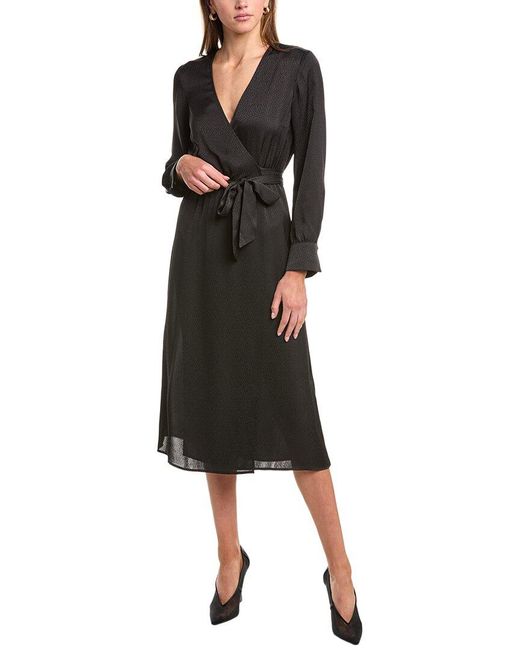 Ba&sh Black Jacquard Wrap Dress