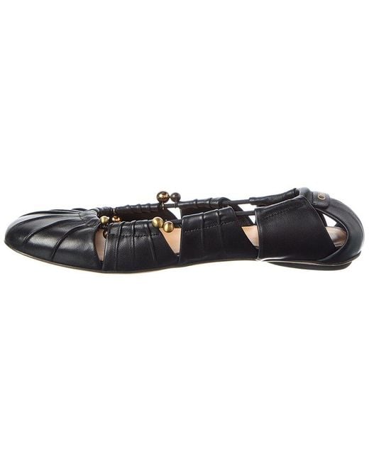 Chloé Black Luna Leather Ballerina Flat