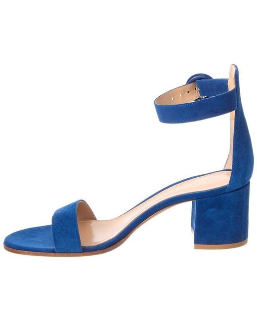 Gianvito Rossi Blue Suede Sandal