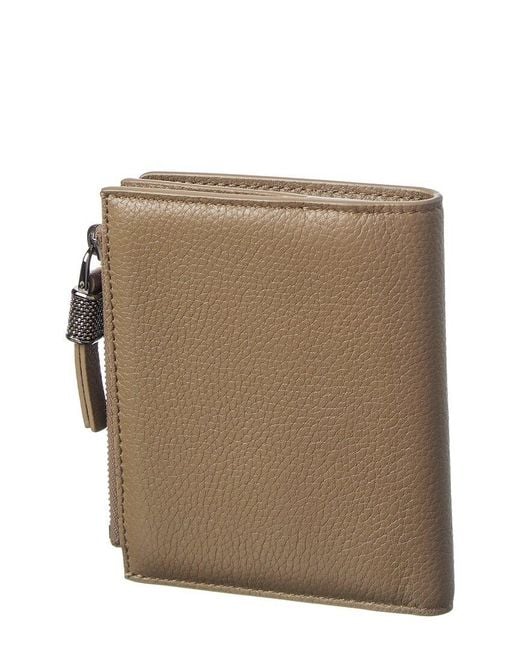 Brunello Cucinelli Brown Leather Card Case