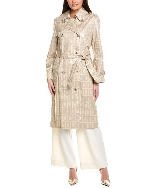 Karl Lagerfeld Natural Double L Trench Coat