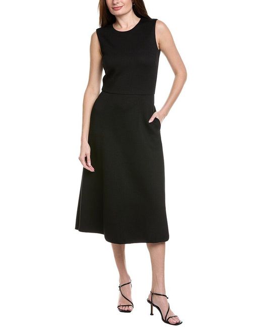 Max Mara Black Zigote Midi Dress