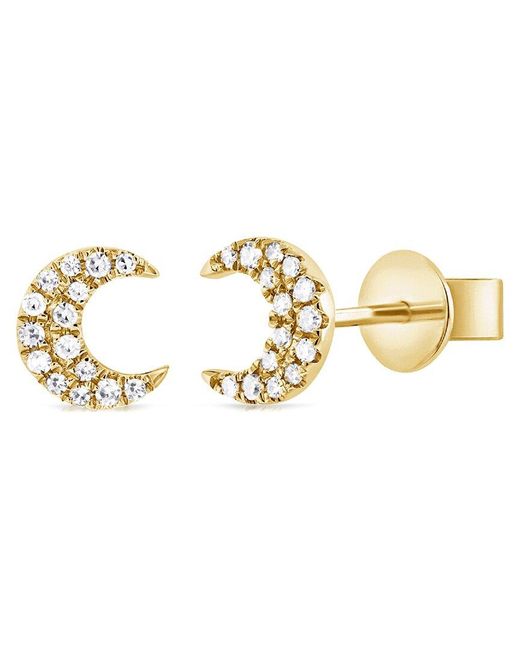 Sabrina Designs Metallic 14k 0.1 Ct. Tw. Diamond Moon Earrings