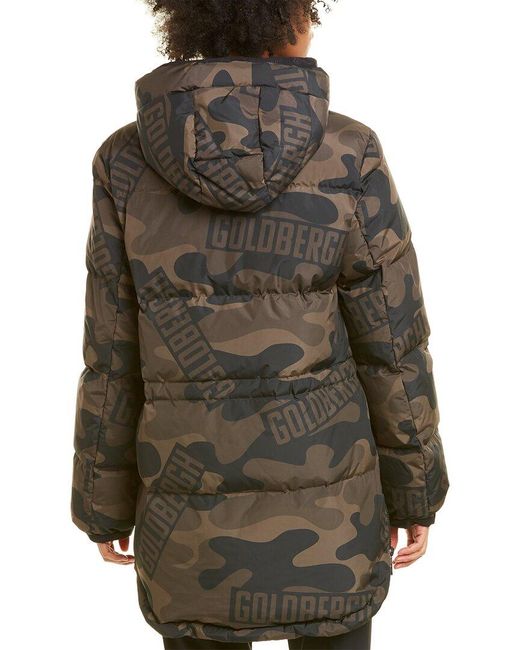 Goldbergh Amber Quilted Down Coat in Green Lyst