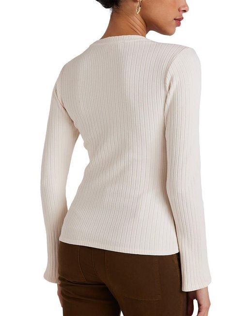 Bella Dahl White Rib Crew T-Shirt