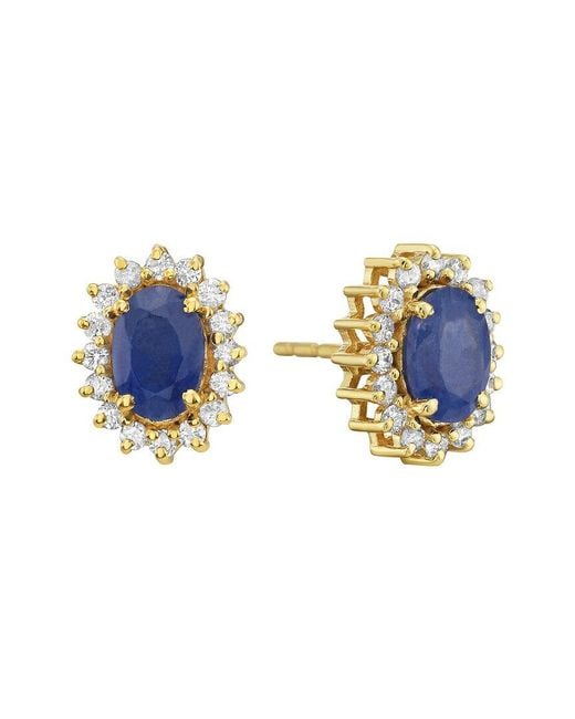 Forever Creations USA Inc. Blue Forever Creations 14k 1.70 Ct. Tw. Diamond & Sapphire Earrings