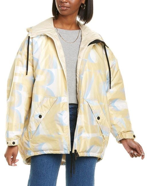 Moncler Natural Grenoble Blavy Patterned Short Down Jacket