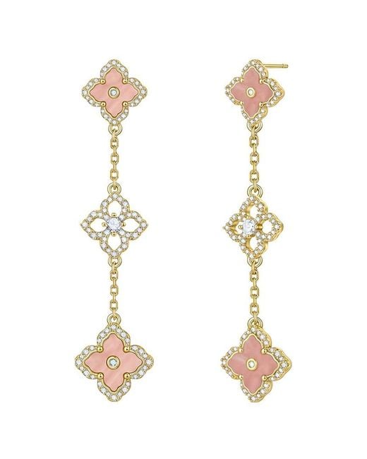 Liv Oliver Metallic 18K Plated Tier Drop Earrings