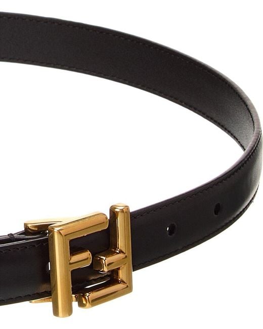 Fendi Black Ff Buckle Leather Belt