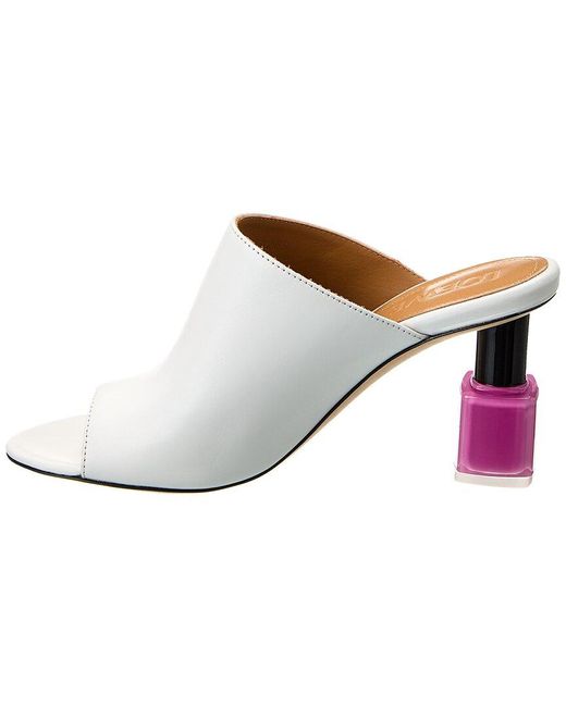 Loewe White Nail Polish Leather Sandal