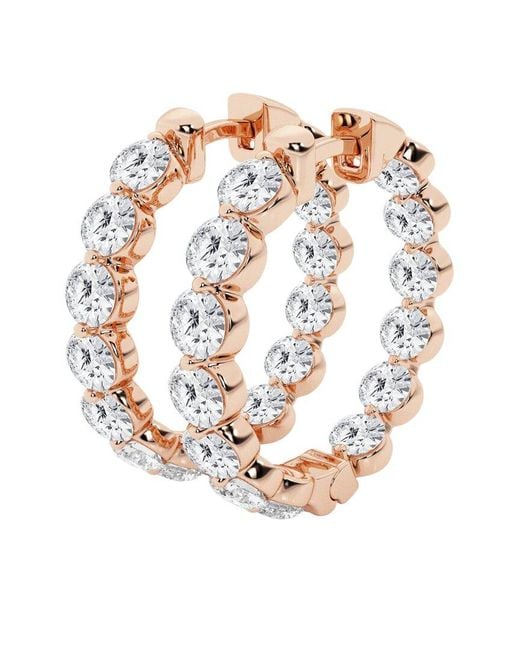 Lab Grown Diamonds White 14k Rose Gold 5.00 Ct. Tw. Lab Grown Diamond Earrings