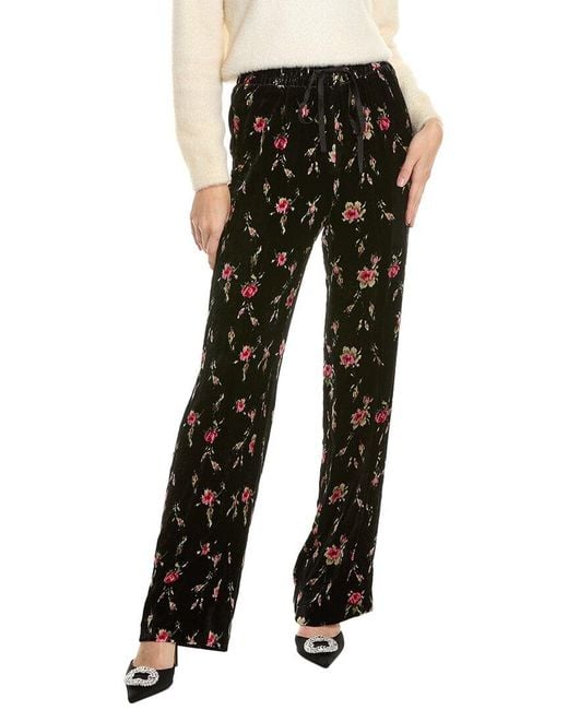 RED Valentino Black Silk-Blend Pant