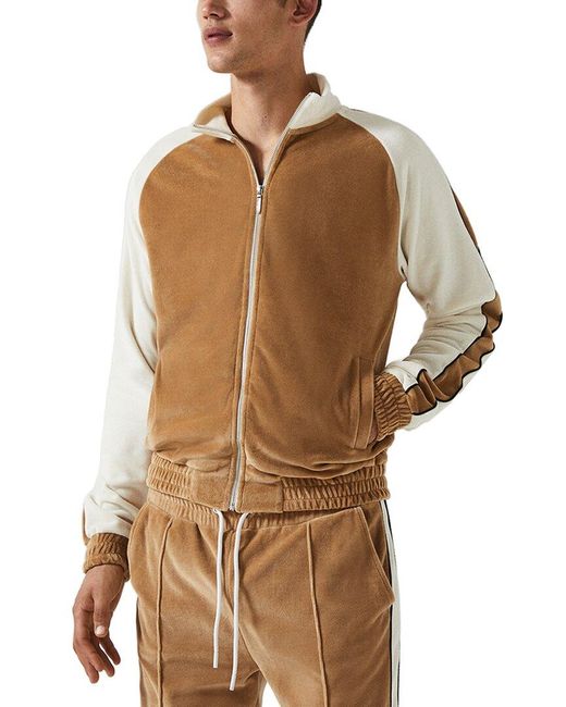 Reiss Brown Lawrence Che Velour Top for men