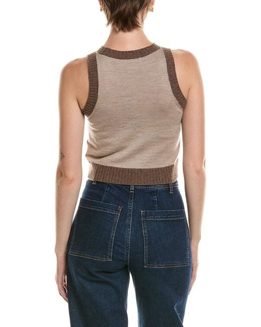 Officine Generale Blue Gabriela Wool Tank Sweater