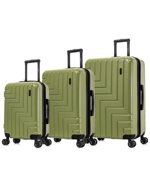 DUKAP Green Zahav Lightweight Expandable Hardside Spinner 3pc Luggage Set
