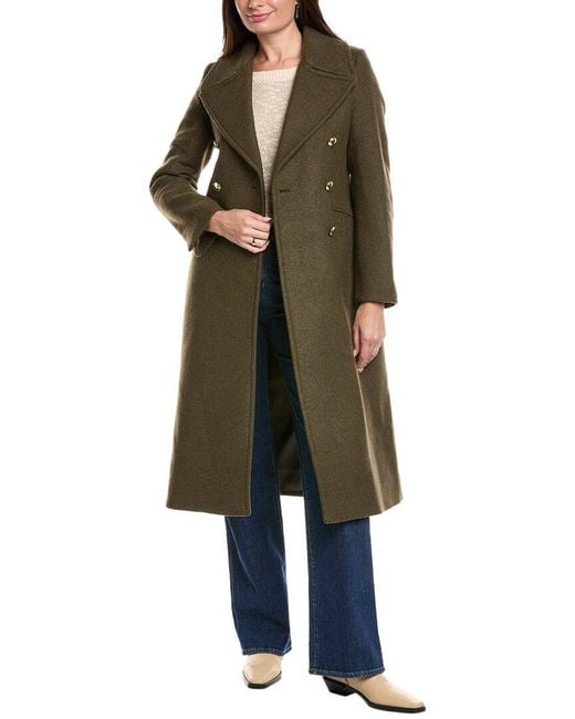 Barbour Green Reva Wool-Blend Military Coat