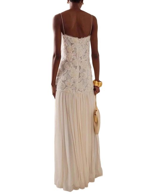 Linda Charm Natural Embellished Maxi Dress