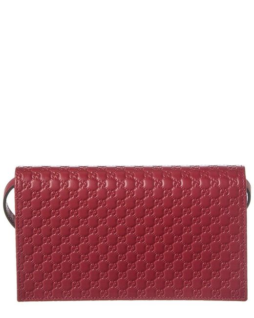 Gucci Red Micro Ssima Leather Crossbody