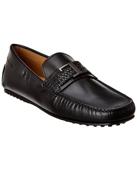 Tod's Black City Gommino Leather Loafer for men