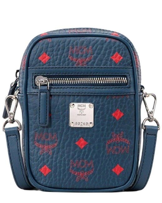 MCM Visetos Coated Canvas Crossbody in Blue Lyst