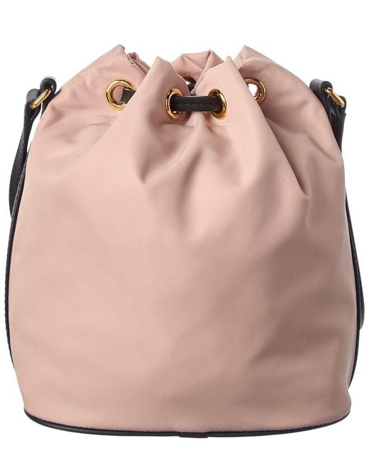 Burberry Pink Nylon & Leather Bucket Bag
