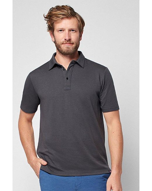 Faherty Brand Gray Cloud Polo Shirt for men