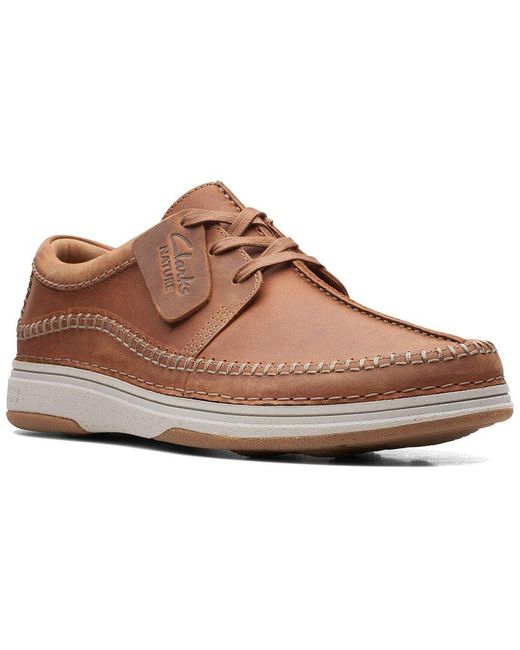 Clarks Brown Nature 5 Tie Leather Oxford for men