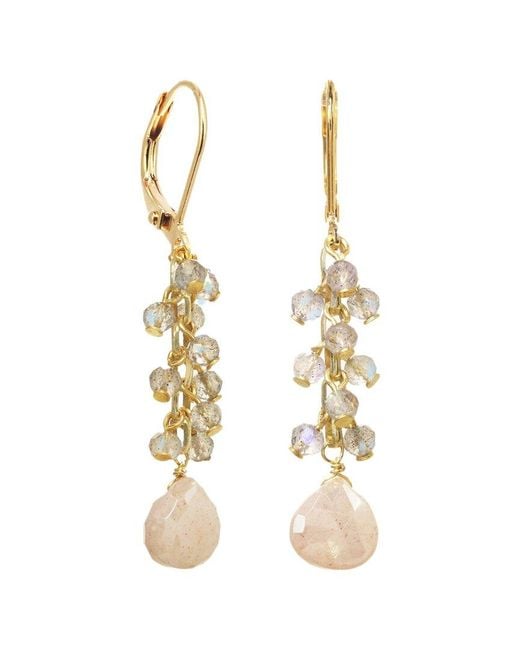 Rachel Reinhardt Jewelry Metallic Gemstone Cluster Earrings