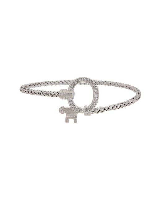Meshmerise White 18K Over 0.15 Ct. Tw. Diamond Mesh Bangle Bracelet