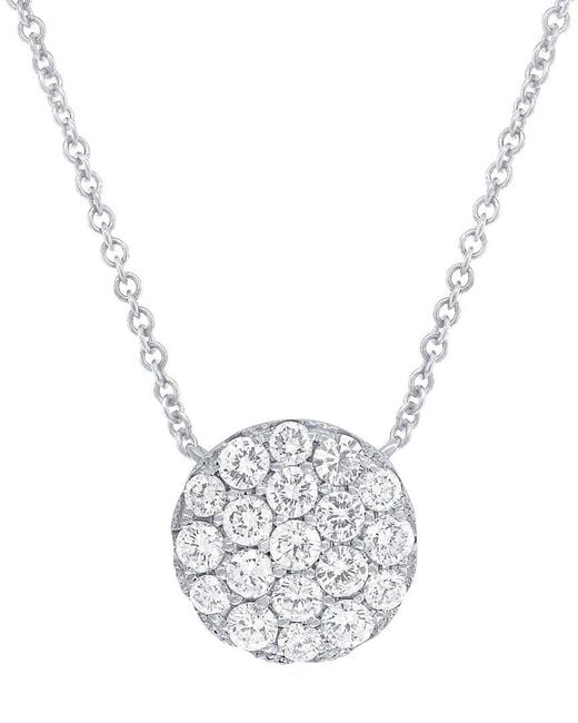 Diana M White Fine Jewelry 14k 0.48 Ct. Tw. Diamond Circle Pendant Necklace
