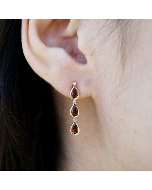 Kai Fine Jewelry Multicolor 14K 1.53 Ct. Tw. Diamond & Garnet Drop Earrings